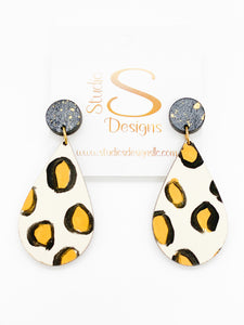Kelsey Earrings-Black Leopard
