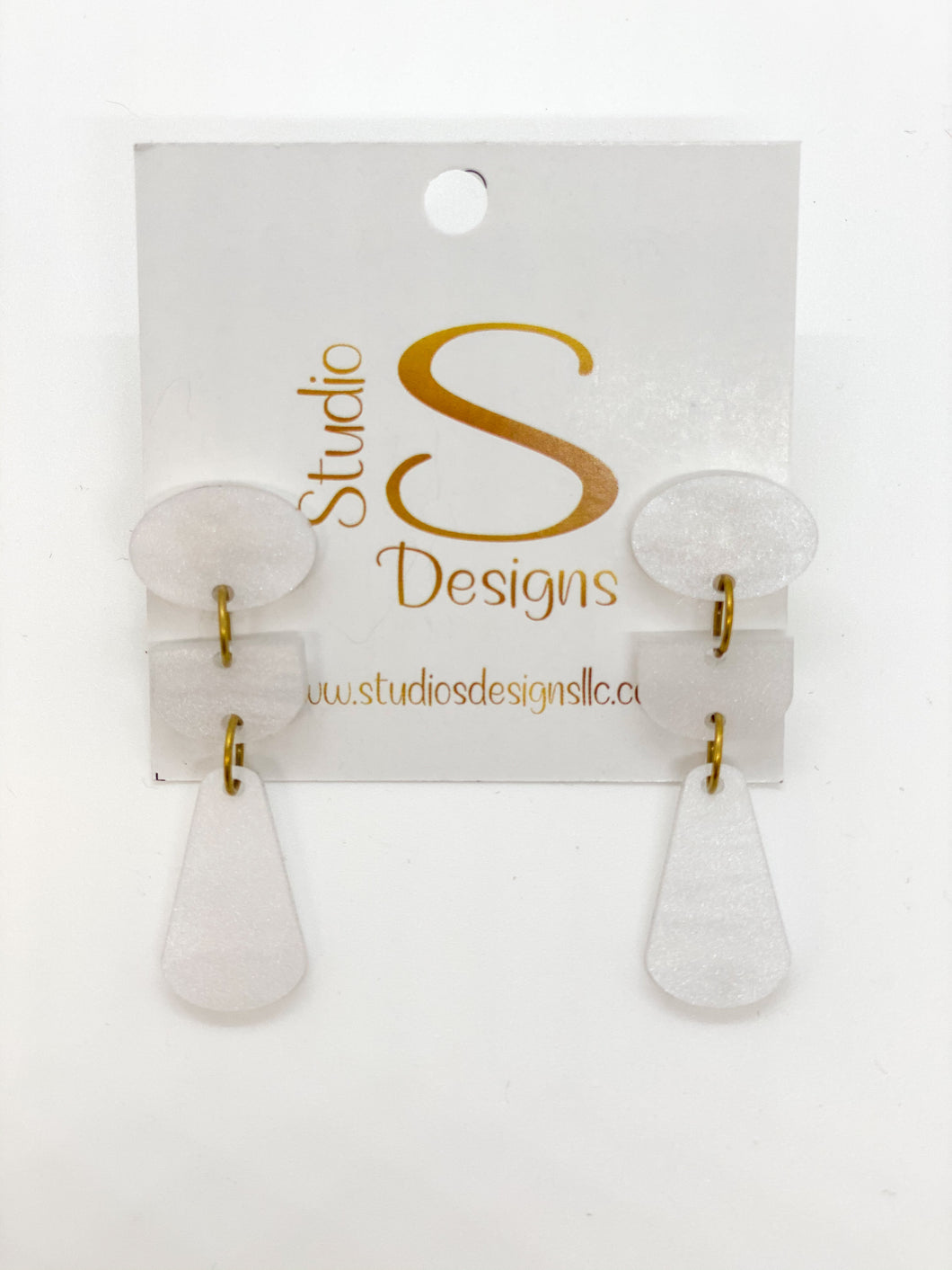 Betty Earrings-Pearl Acrylic