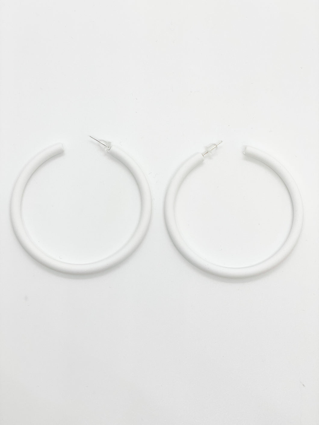 Large Hoops- White
