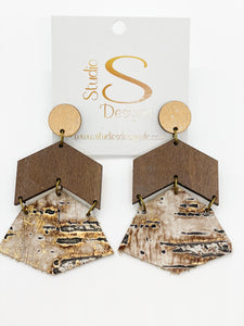 Kimberly Earrings-Bronze Brown Cream
