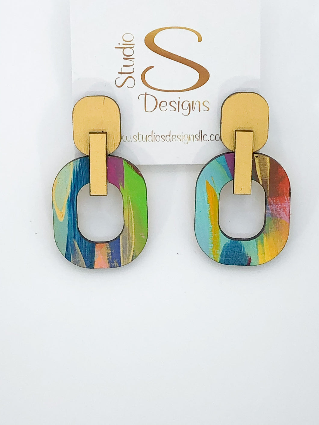Raegan Earrings-Gold Jessi Abstract