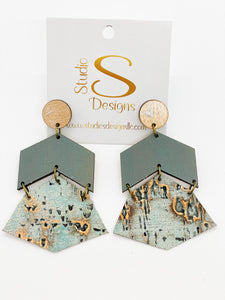 Kimberly Earrings-Bronze Blue