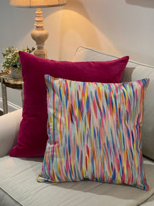 Velvet Throw Pillow 24 X 24-Hot Pink
