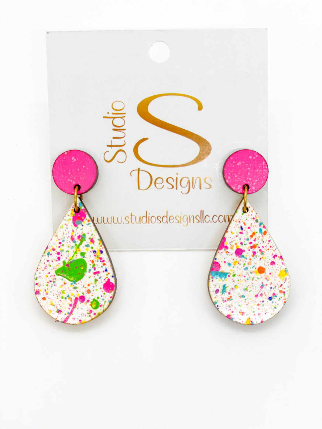 Lil' Kelsey Earrings-Pink Lime Blue Orange