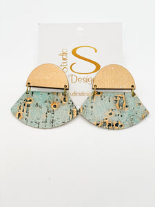 Bella Earrings-Bronze Turquoise Bronze Leather