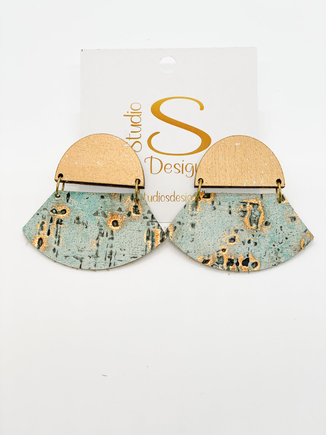 Bella Earrings-Bronze Turquoise Bronze Leather