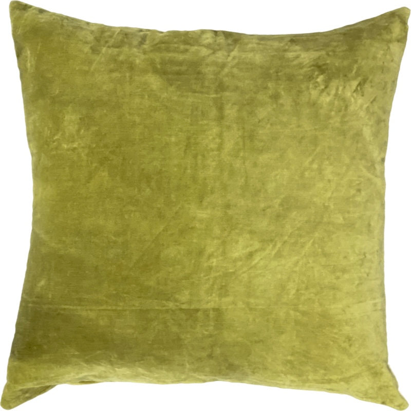 Velvet Throw Pillow 24 x 24-Olive Green