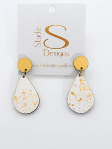 Lil' Kelsey Earrings-Gold White