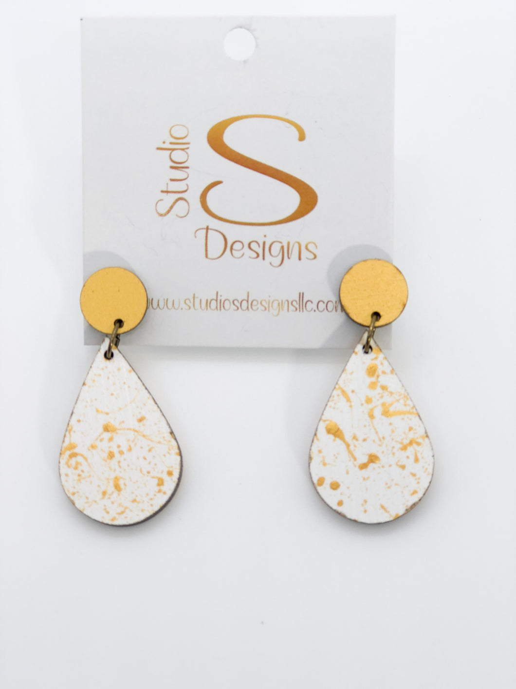 Lil' Kelsey Earrings-Gold White